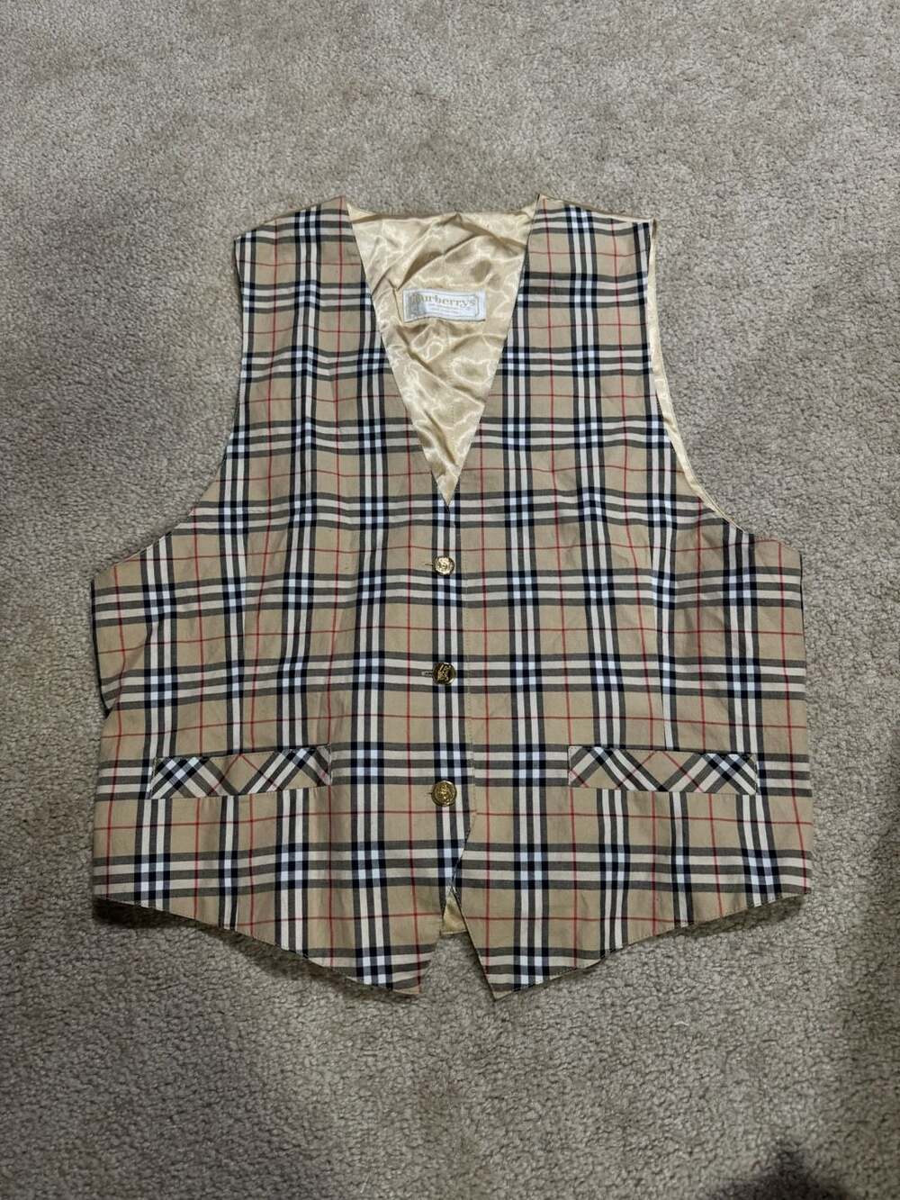 Vintage Burberrys of London Nova Check Cotton Waistcoat Vest